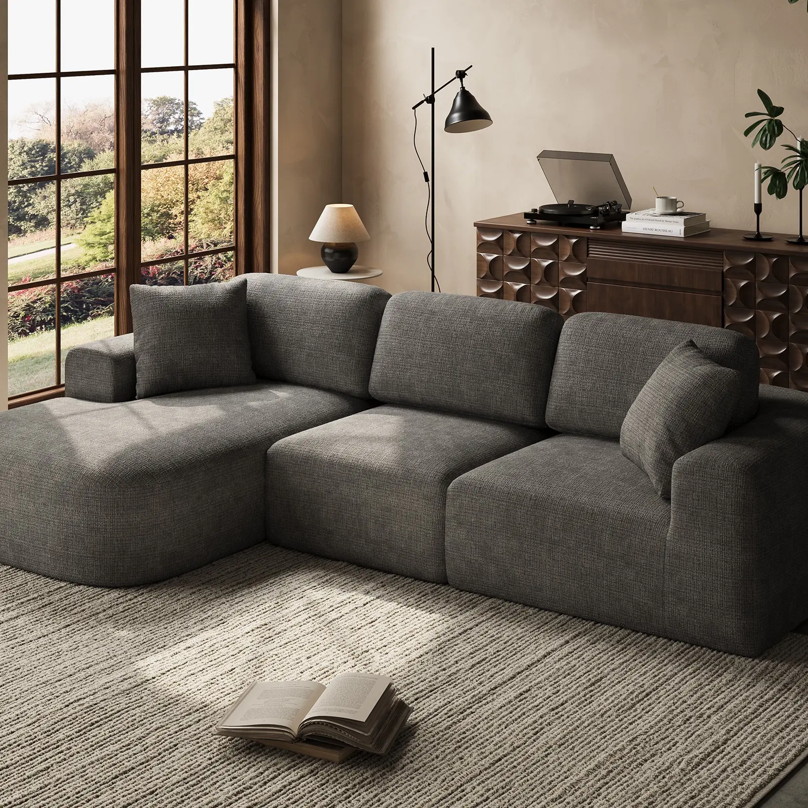 107'' Modular Sectional Sofa Couch with Chaise - Image 2