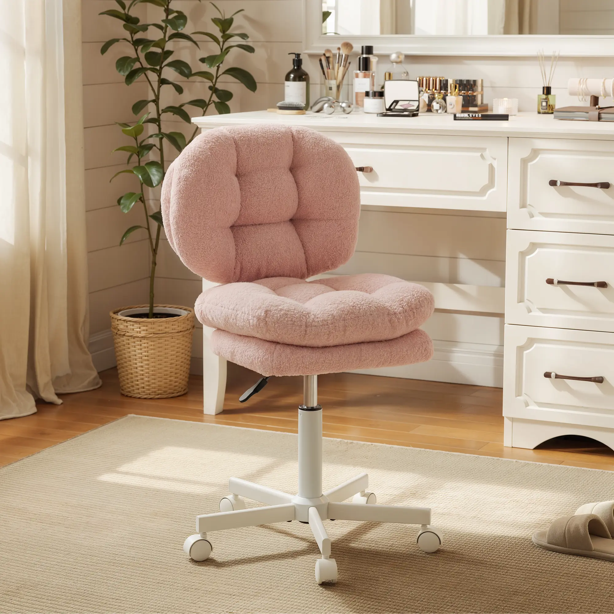 Small Vanity Chair with Wheels - Image 12