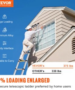 Alternative view of Retraction Collapsible Extension Ladder Capacity with Non-slip Feet