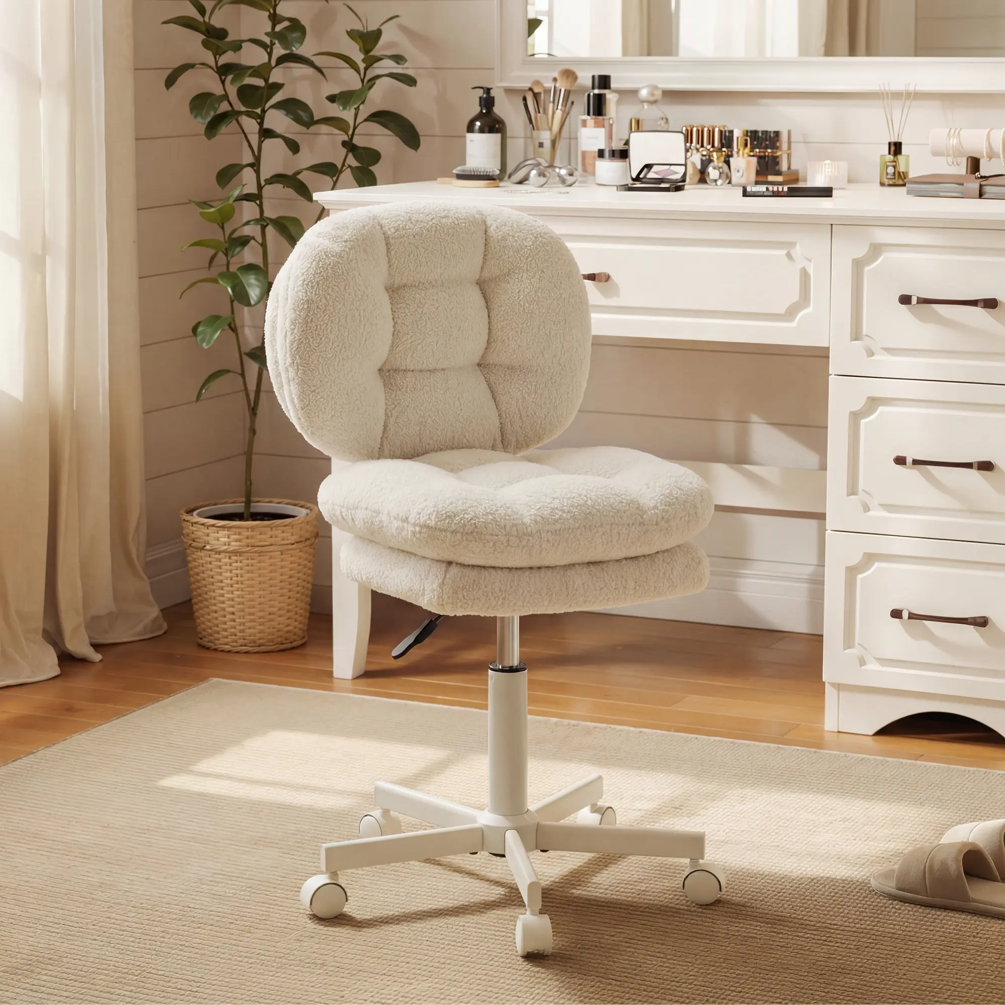 Small Vanity Chair with Wheels - Image 10