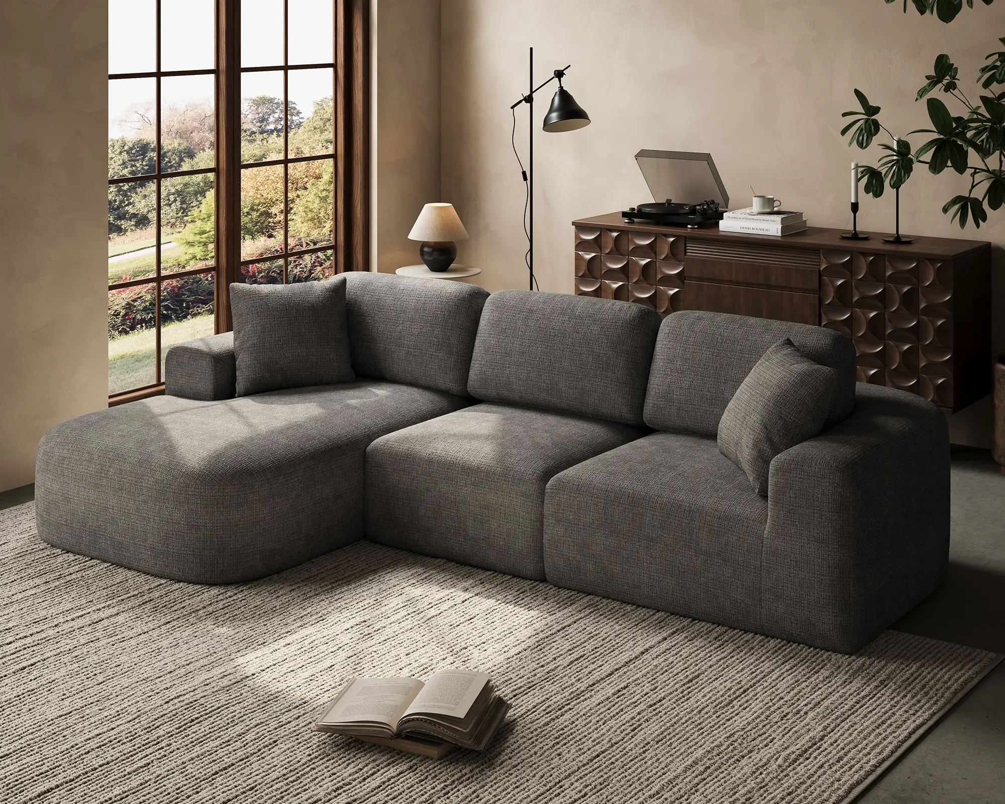 107'' Modular Sectional Sofa Couch with Chaise