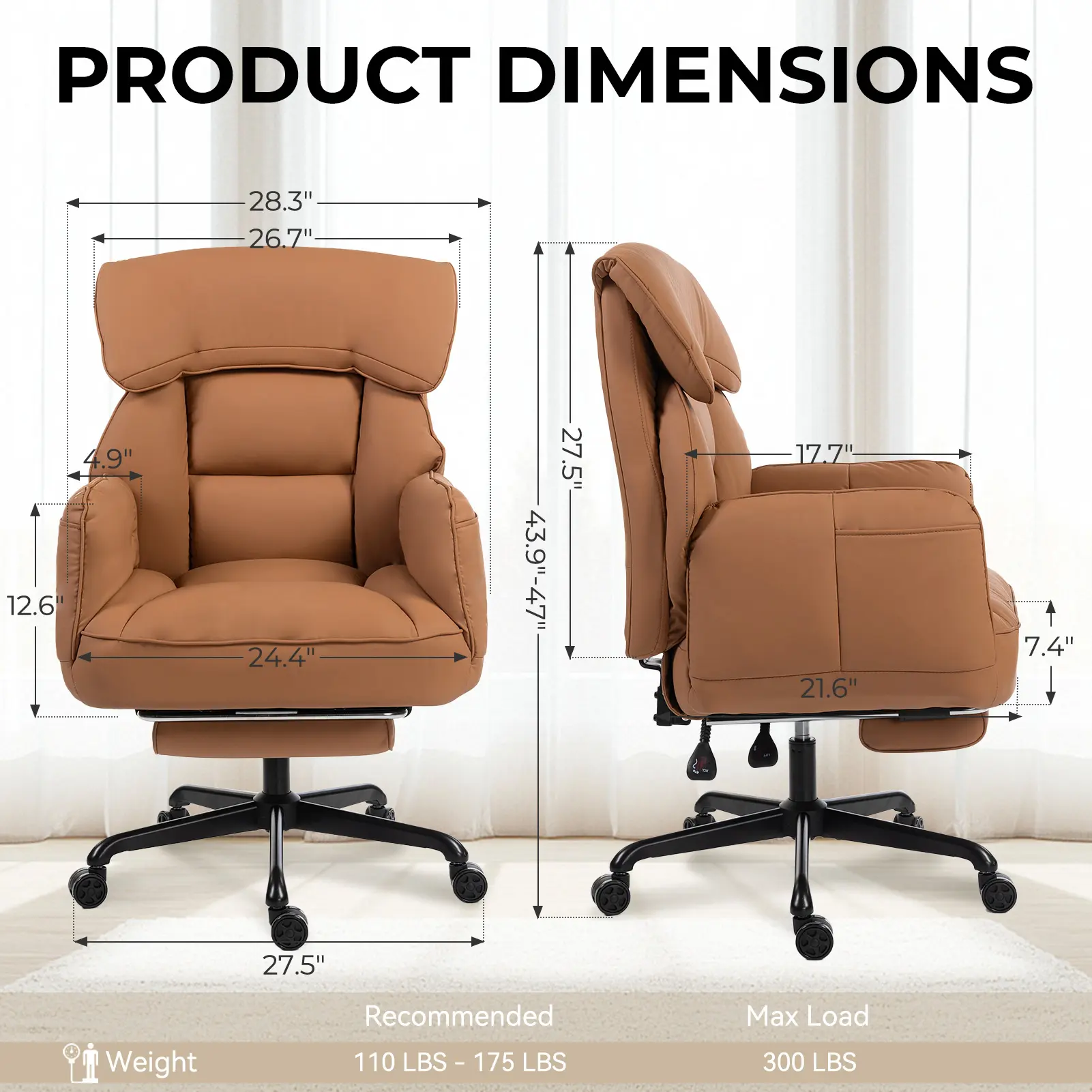 Cross Legged Office Chair with Pivoting Armrests - Image 3