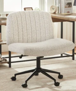 Criss Cross Chair with Wheels, Preminum Fabric and Pocket Spring Cushion
