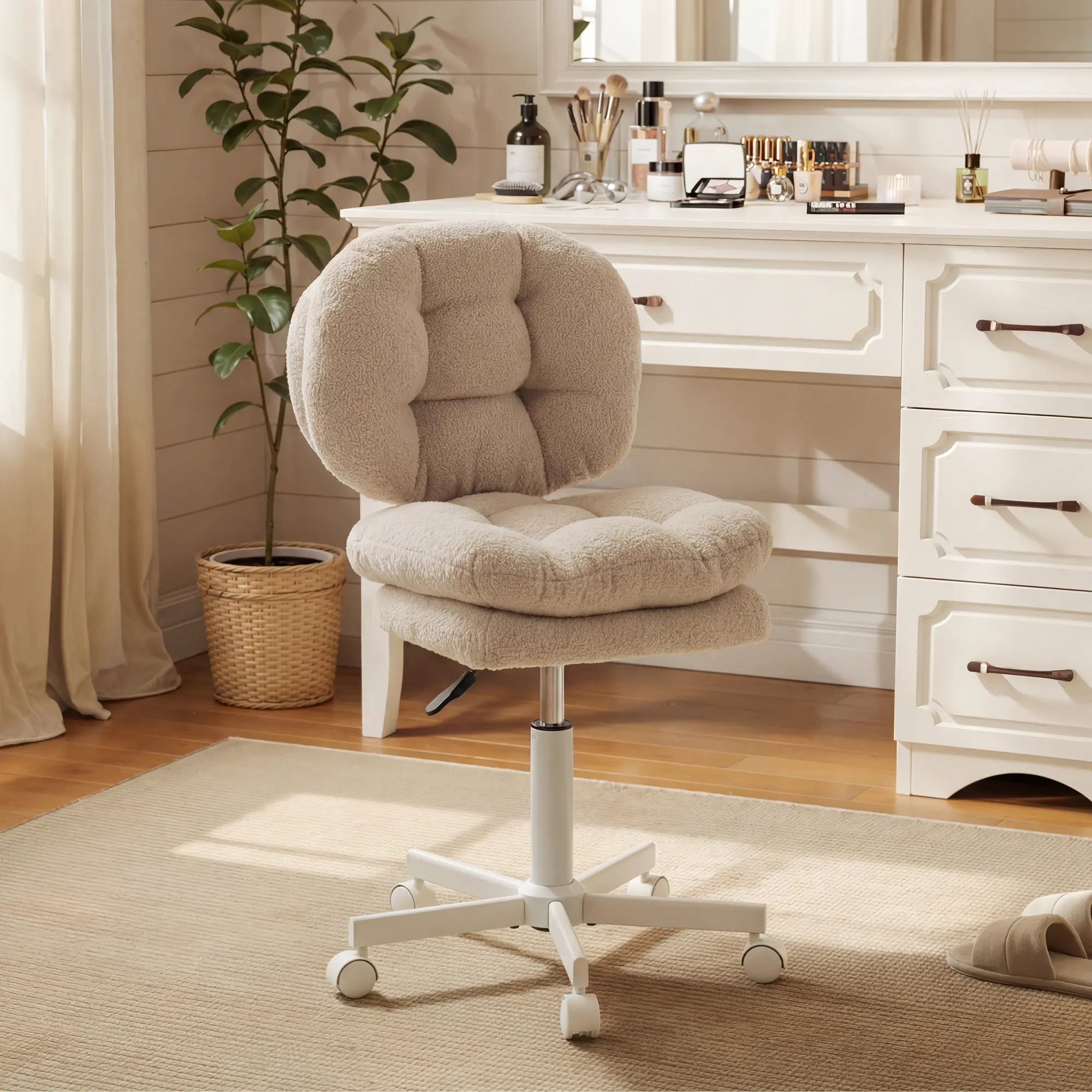 Small Vanity Chair with Wheels - Image 14