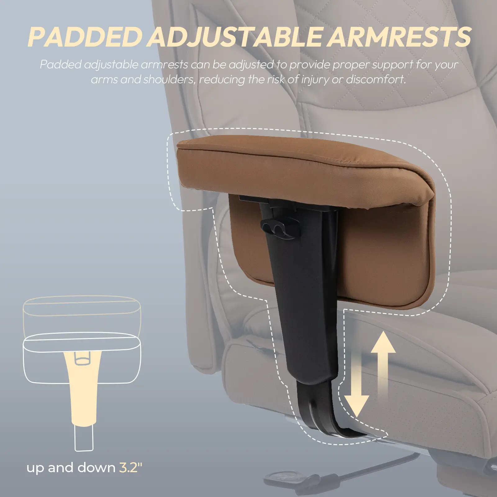 Ergonomic Office Chair - Big & Tall Executive Desk Chair with Pocket - Image 6