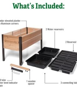 Alternative view of 2' x 8' Heavy Duty Standing Planter Box with Aluminum Corners for Outdoor Plants Vegetables Flowers