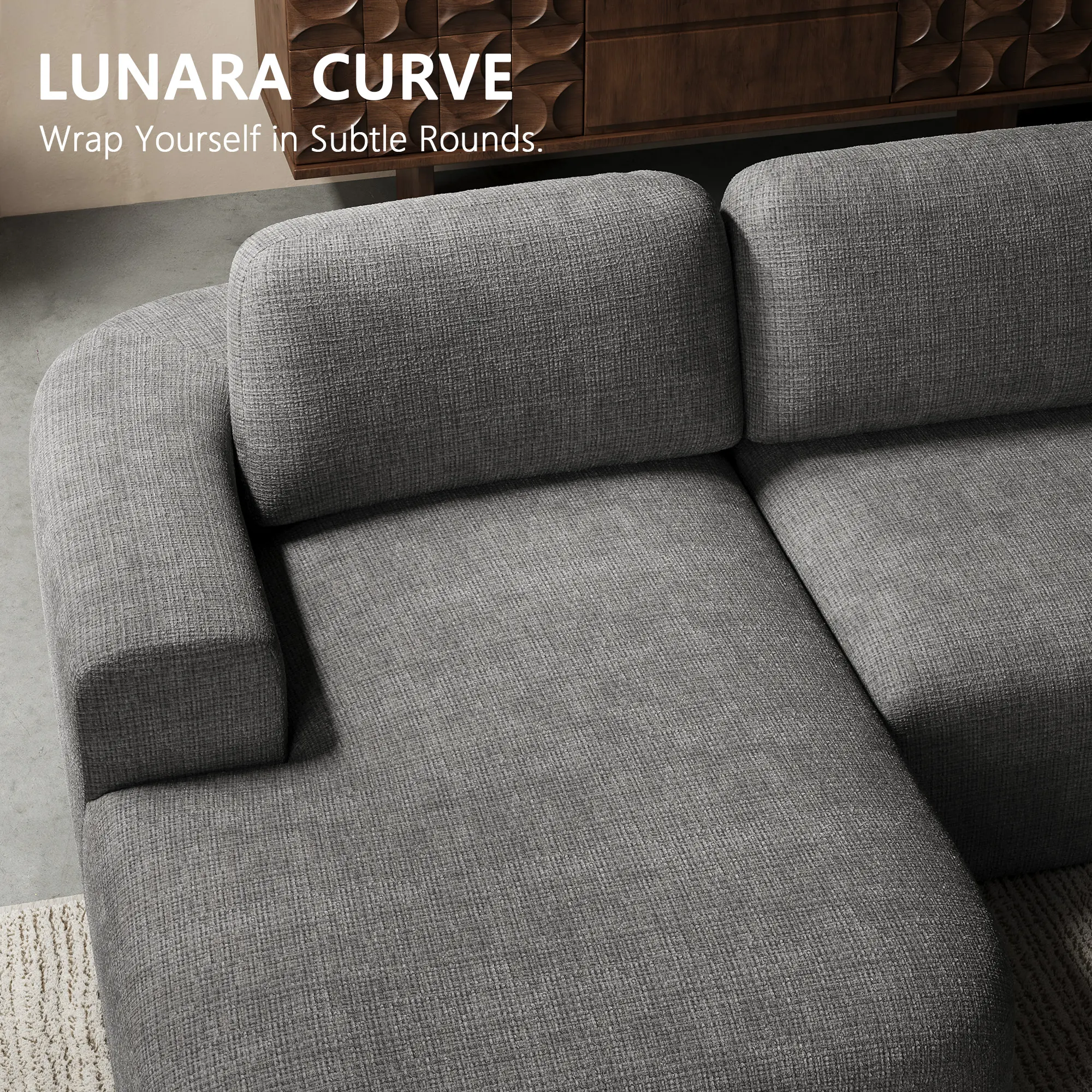 107'' Modular Sectional Sofa Couch with Chaise - Image 11