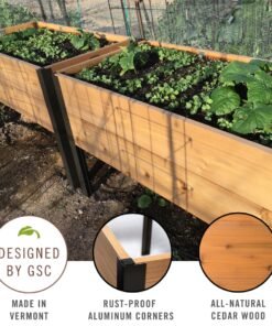 2' x 8' Heavy Duty Standing Planter Box with Aluminum Corners for Outdoor Plants Vegetables Flowers