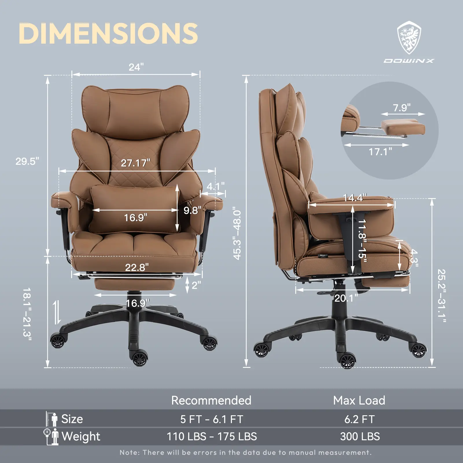 Ergonomic Office Chair - Big & Tall Executive Desk Chair with Pocket - Image 5