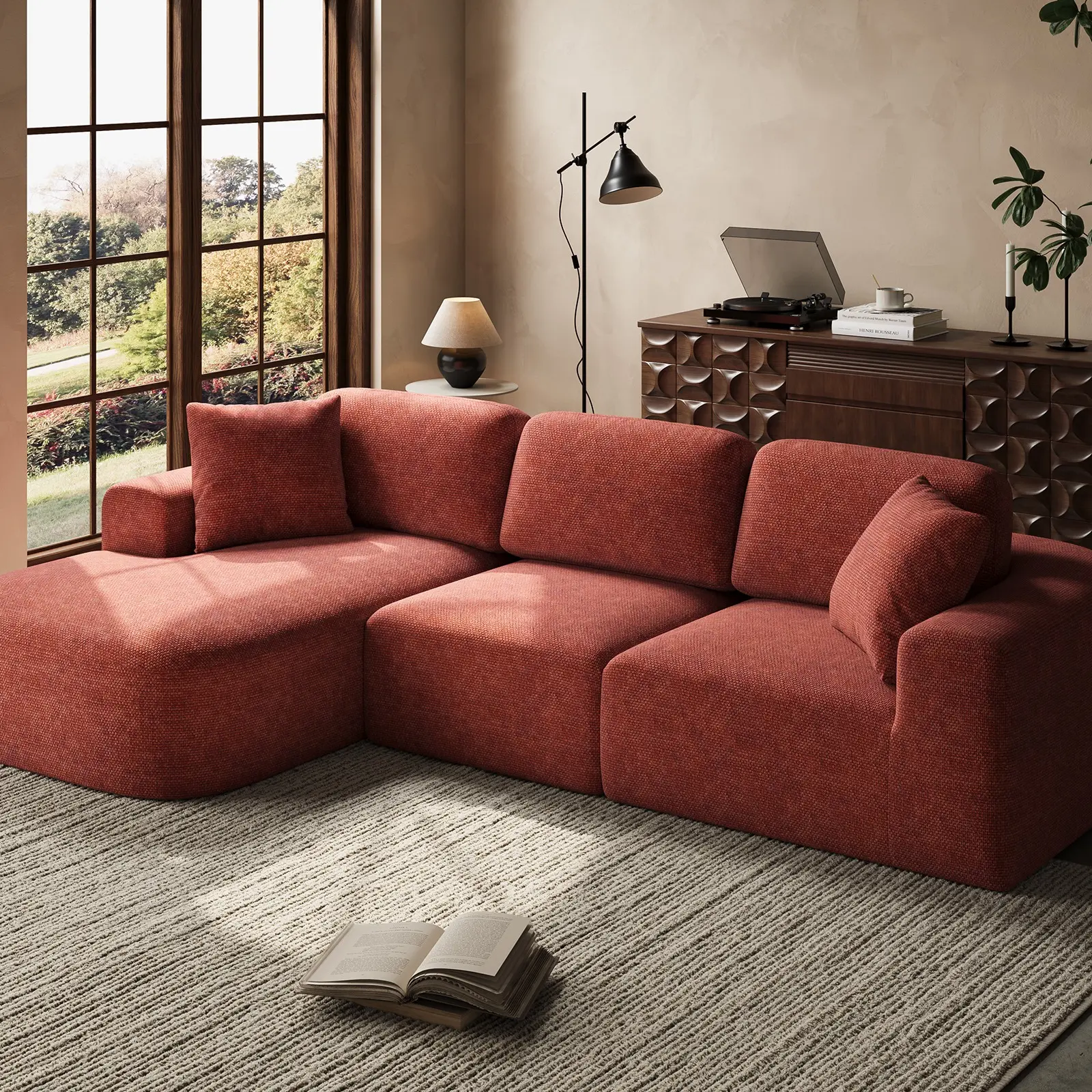 107'' Modular Sectional Sofa Couch with Chaise - Image 6