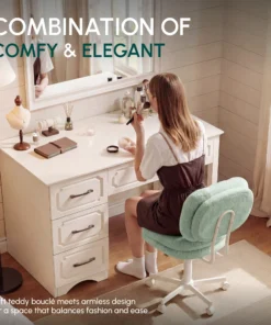 Alternative view of Small Vanity Chair with Wheels