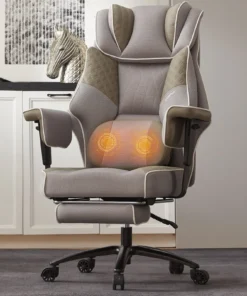 Big and Tall Office Chair with Massage Lumbar Support